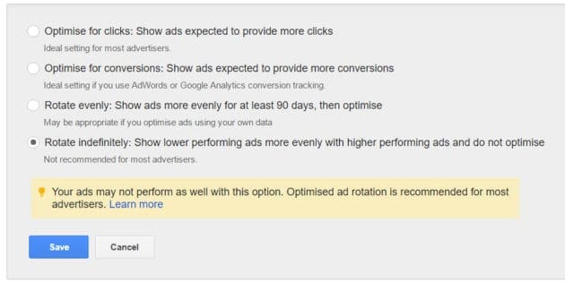 ad rotation settings