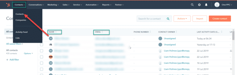 Hubspot Contacts
