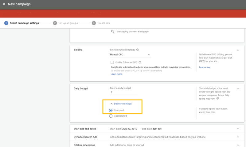 ad delivery Google Ads Settings