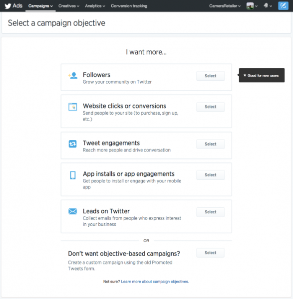 Twitter Ads Campaign Objectives
