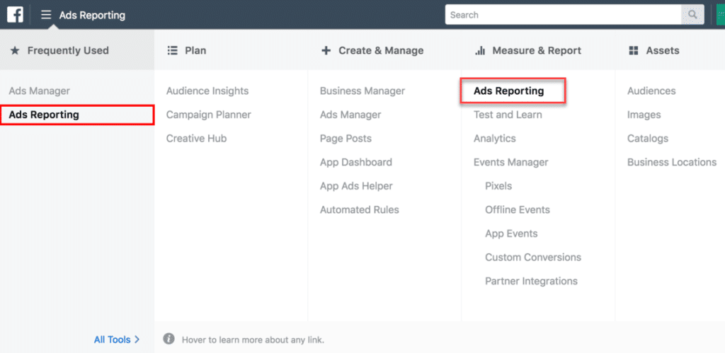 Facebook Ads Manager Ads Reporting