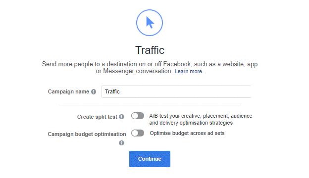 Traffic Campaign Objective Facebook Ads