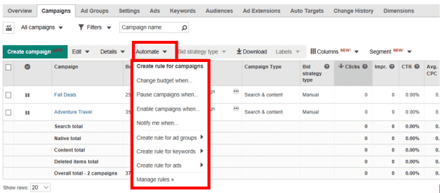 bing ads vs Google Ads automated-rules-and-bids-001