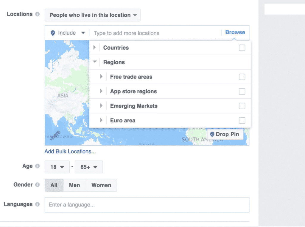 location targeting facebook