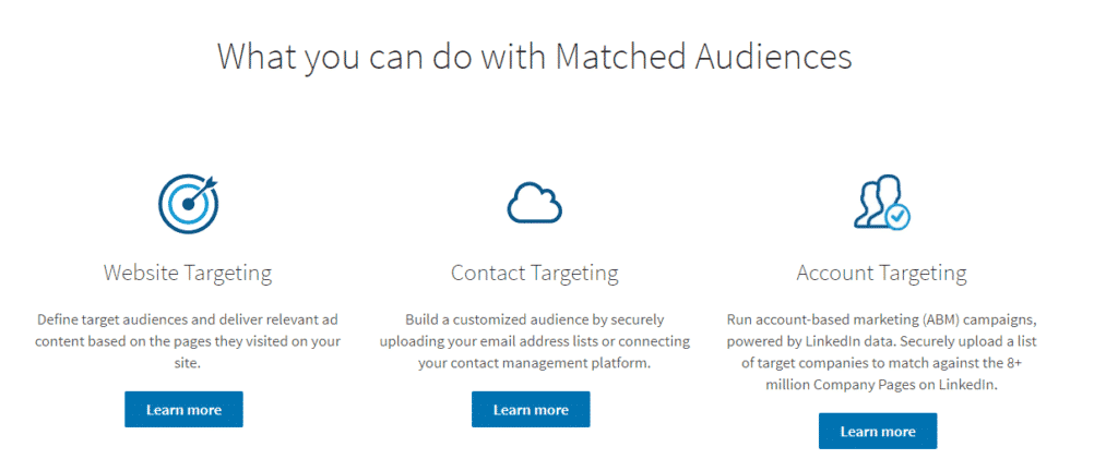 Linkedin Ads Matched Audiences Types A