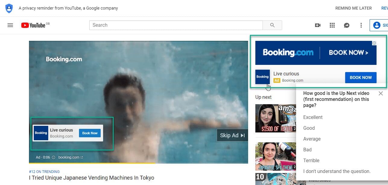 Youtube Remarekting Advert