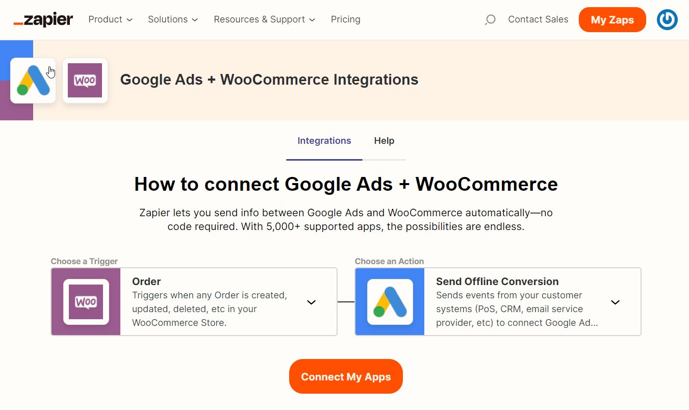 Woocommerce Google Ads Zapier Integration