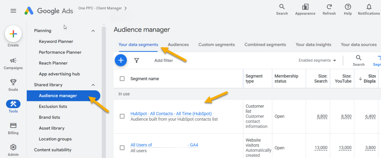 Google Ads Audience Manager