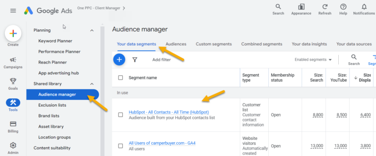 Google Ads Audience Manager