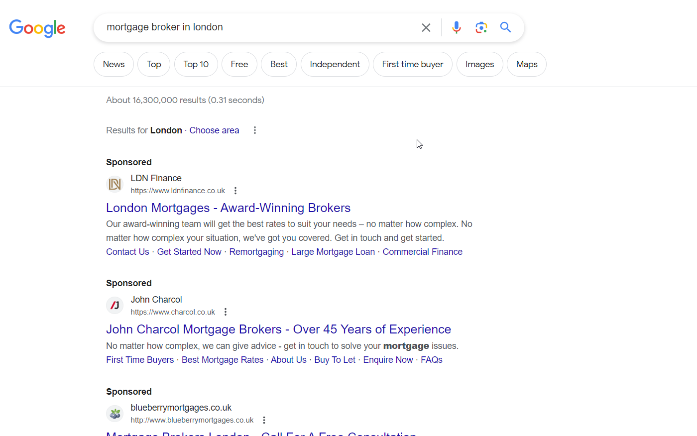 Google Ads Search Mortgage Brokers