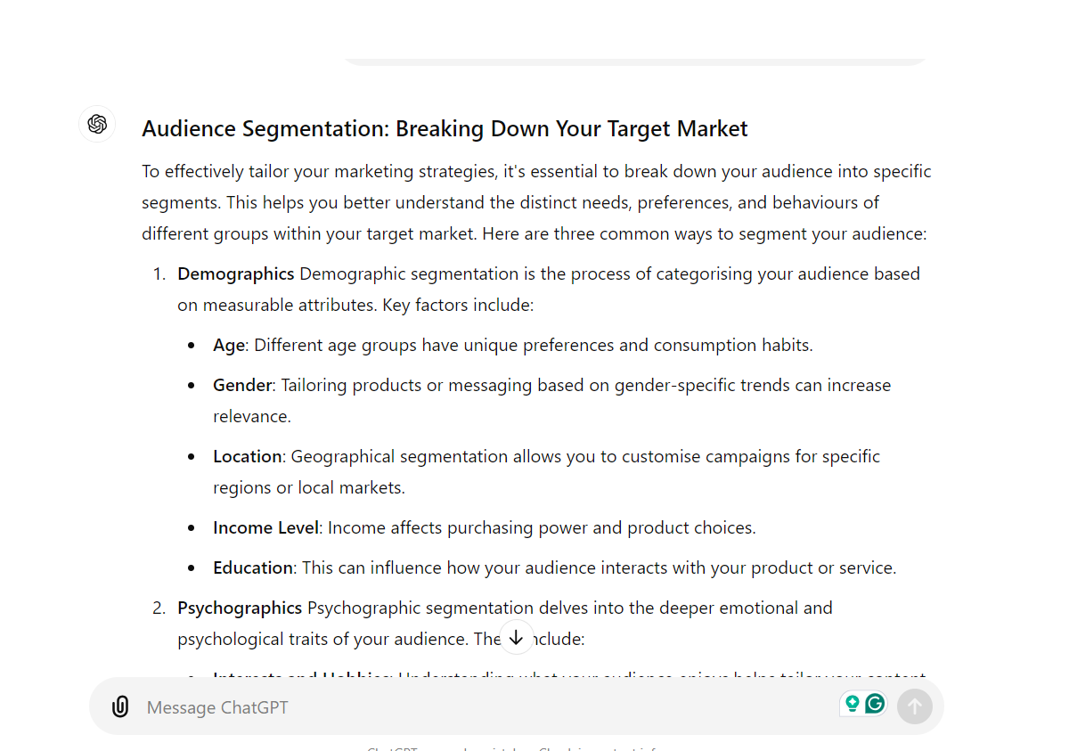 Audience Segmentation Research