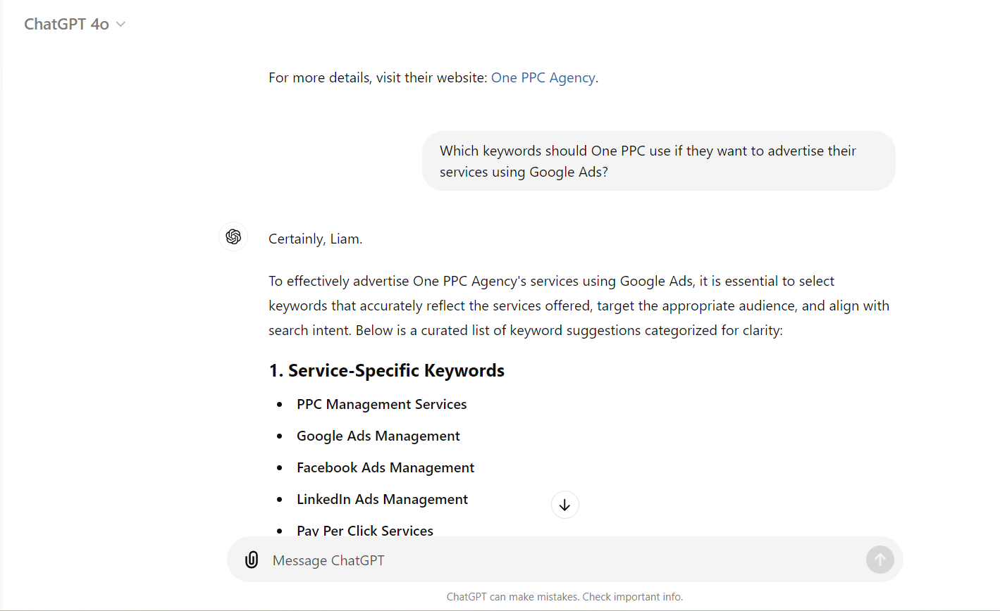 Chat Gpt Google Ads Keyword Research