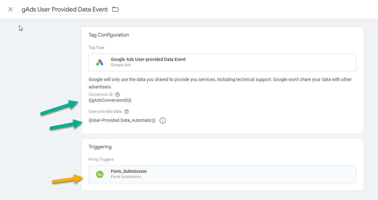 Enhanced Conversion Tracking Tag Google Tag Manager Ads