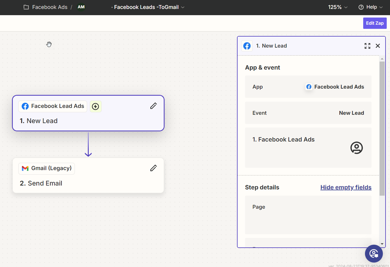 Gmail Facebook Lead Assignment Zapier