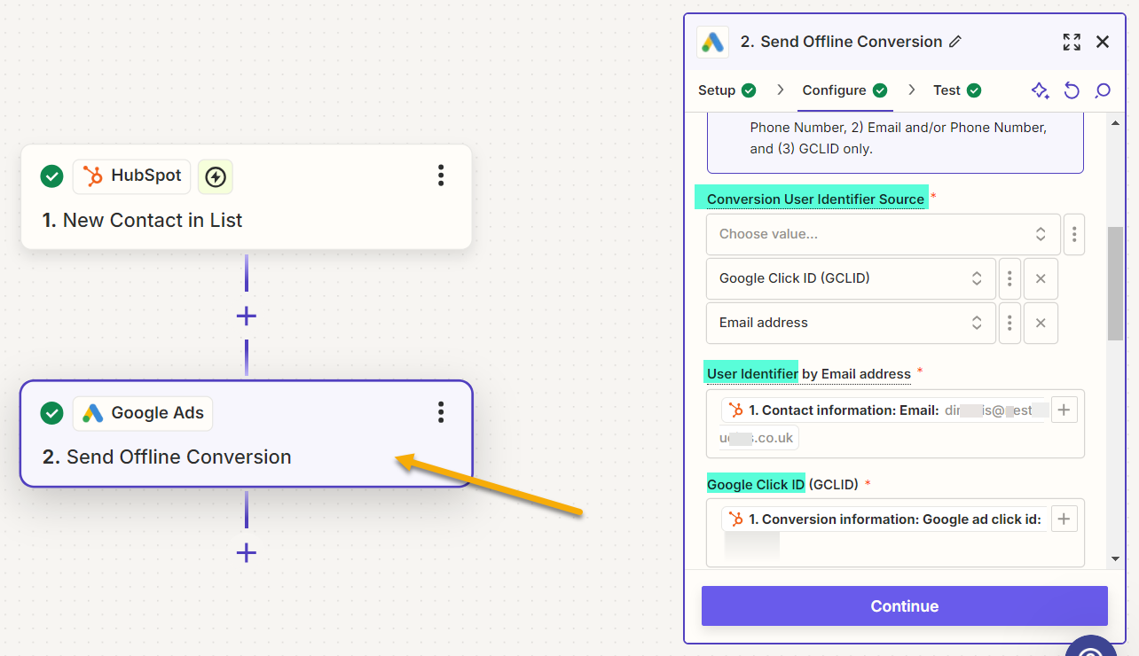 Step 3 - Google Ads Action App​