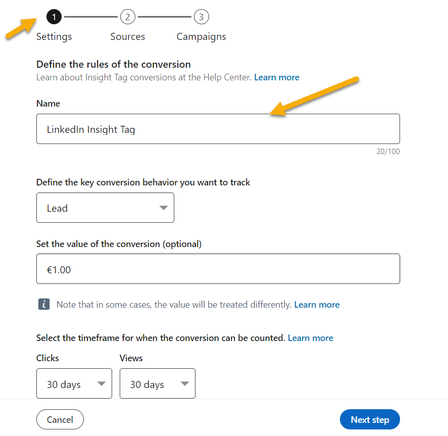 Linkedin Ads Conversion Tracking Insights Tag 1