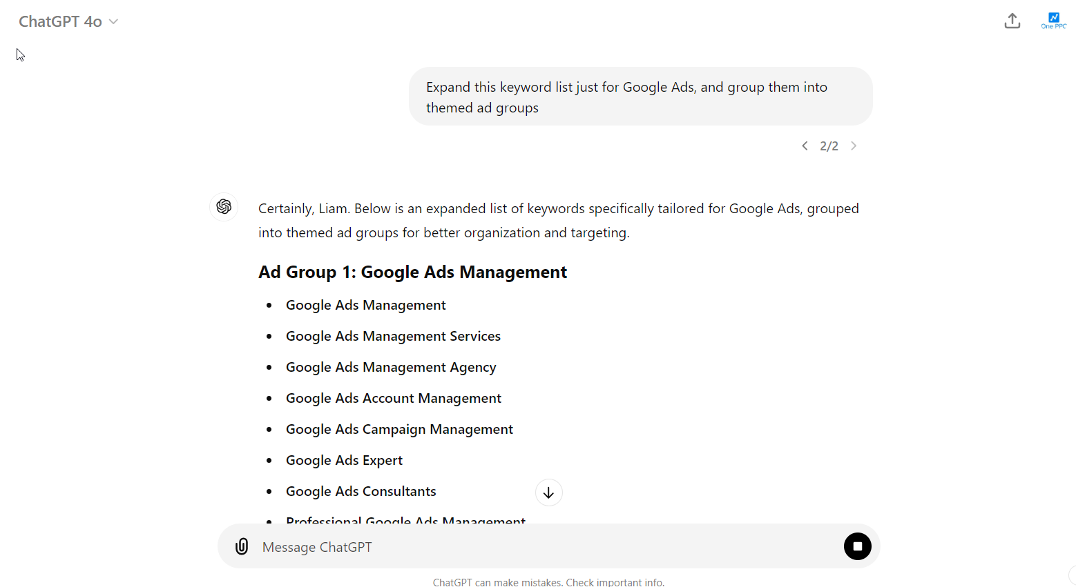 Ad Groups Account Structure Chat Gpt Google Ads