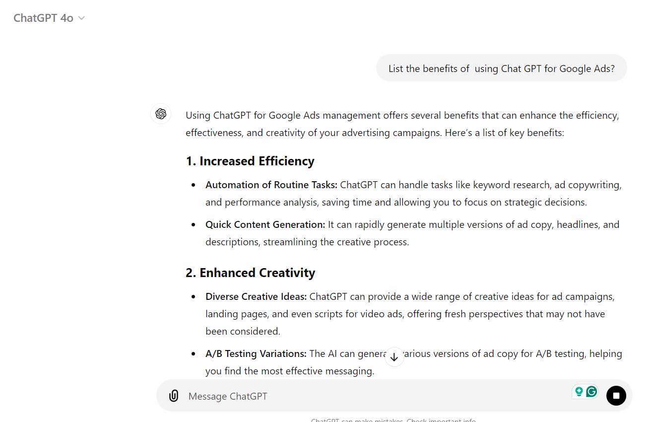 Benefits Of Using Chat Gpt Google Ads