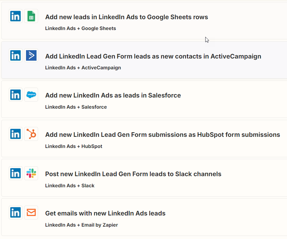 Linkedin Zap Templates Generic