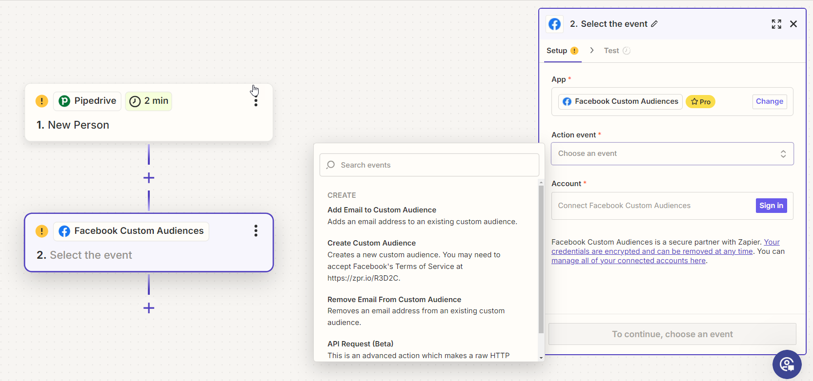 Pipedrive Facebook Custom Audiences Lists