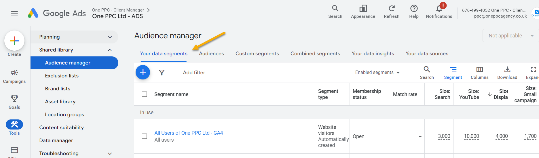 Data Segments Audience Manager