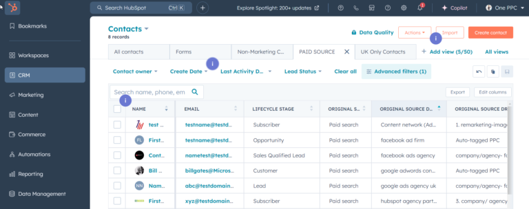 HubSpot Traffic Sources Blank