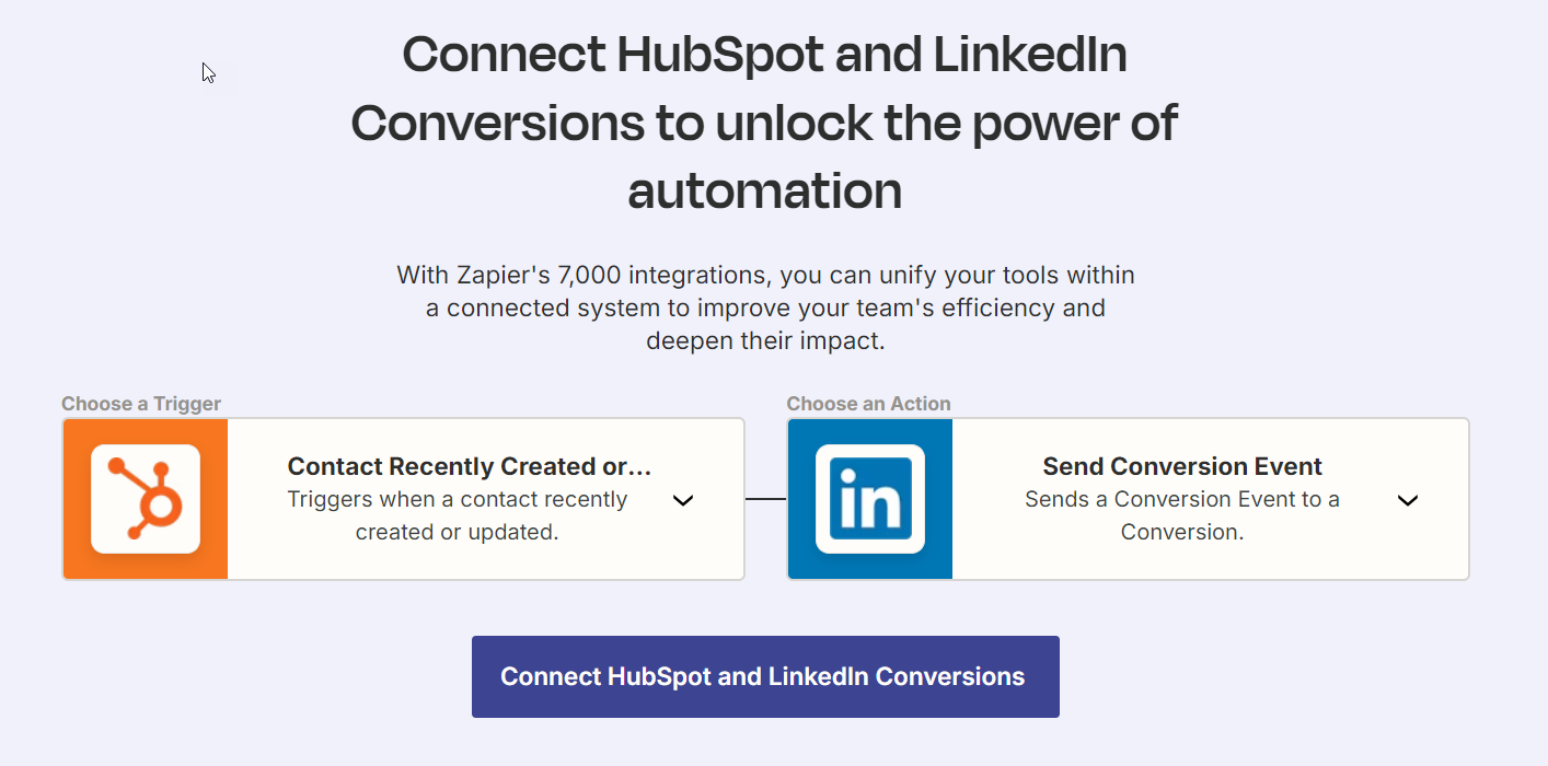 Send Linkedin Conversions Events From Zapier Hubspot