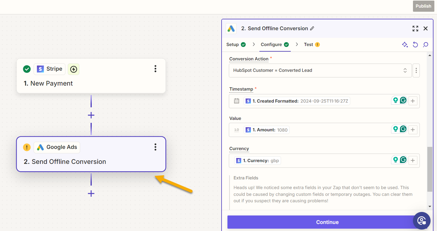 Zapier Stripe Google Ads