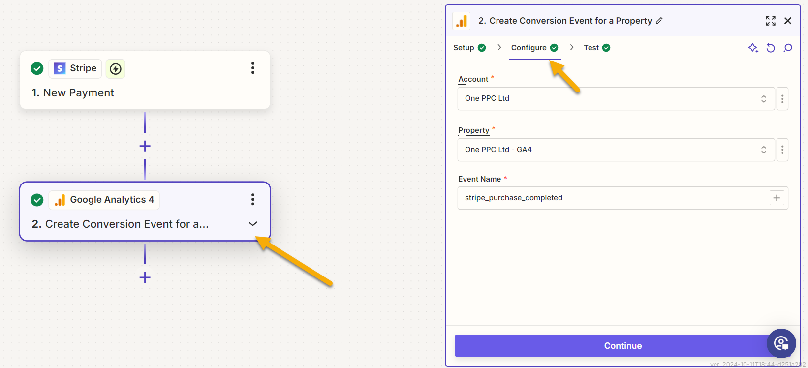 Google Analytics Stripe Converion Tracking Events 4