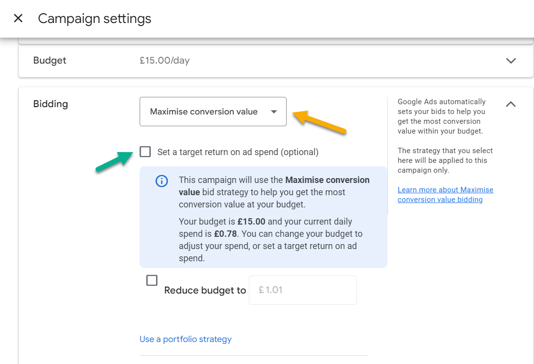 Maximise Conversion Value Target Return On Ad Spend