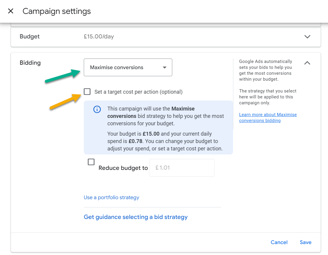 Maximise Conversions Set Target Cpa