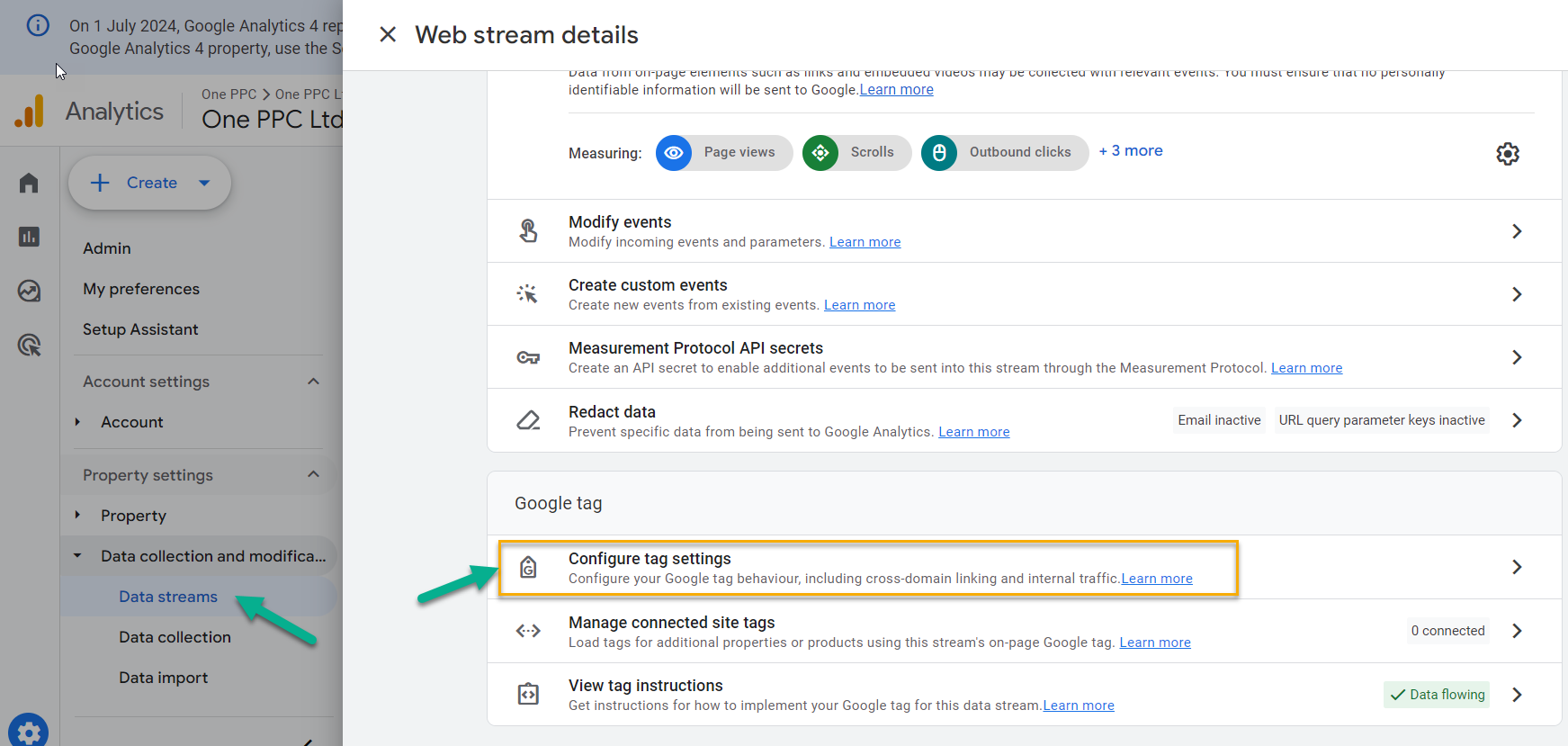 Web Stream Configure Tag Settings Enhanced Conversion Tracking